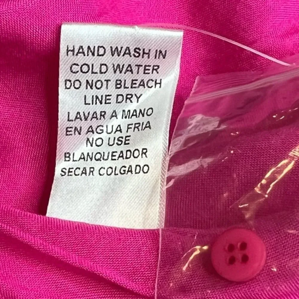 NWOT Women's Fuchsia‎ Pink Eyelet Spring/Summer Babydoll Dress Size Medium
